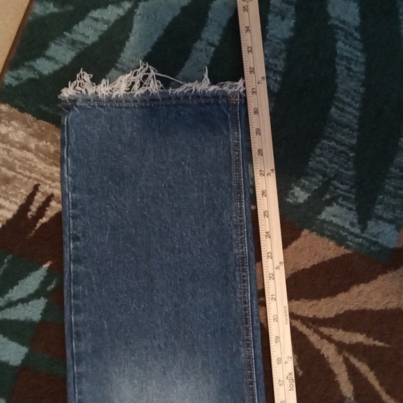 REVICE Denim with Frayed Waistband Button Fly Wide Leg Mid Rise Womens 30 - Picture 10 of 13
